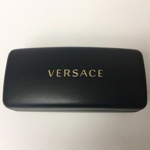 VERSACE BLACK SUNGLASSES CASE GOLD LETTERING NWOT